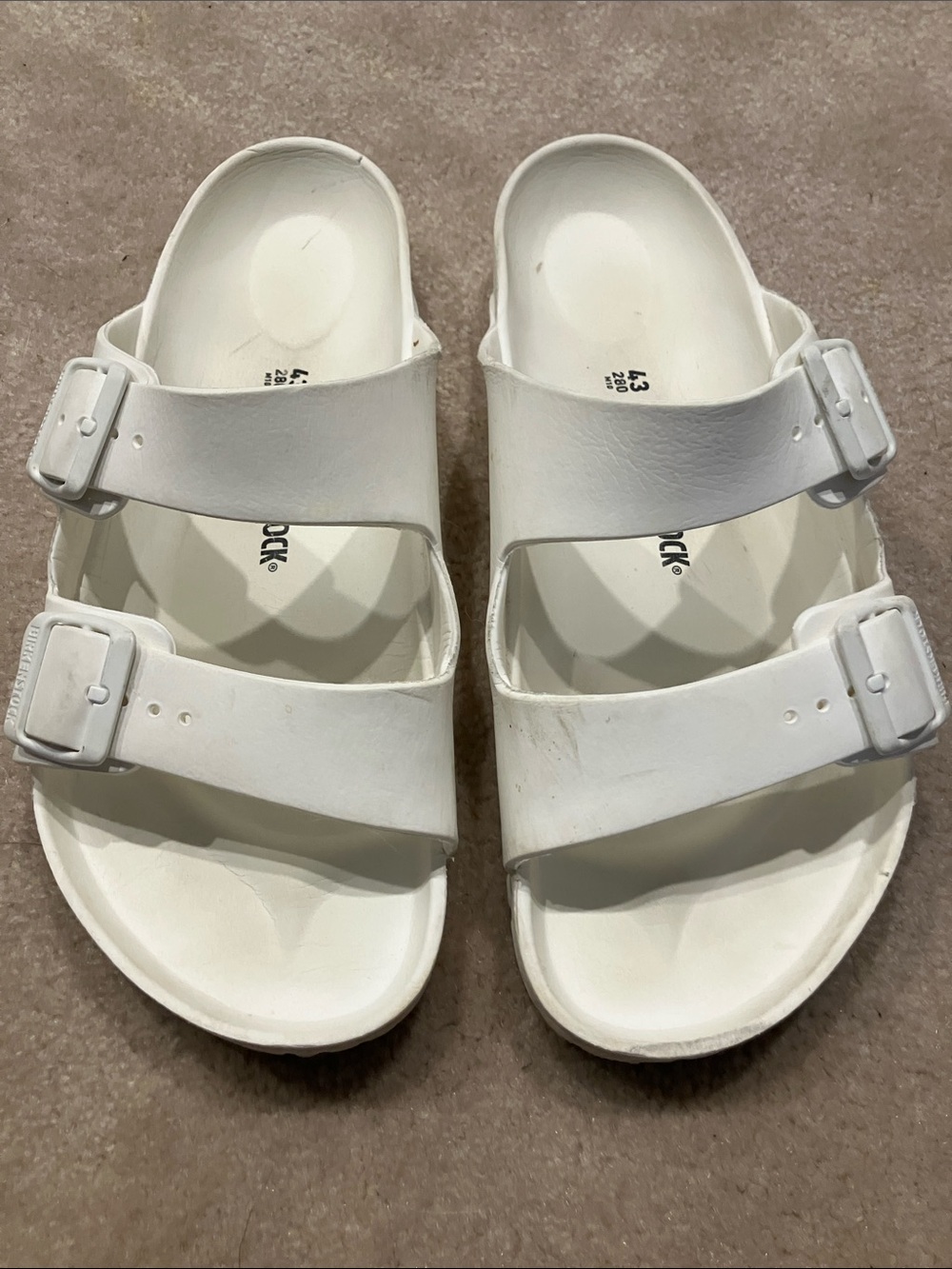 Birkenstock men’s White Double Strap Sandals